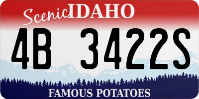 ID license plate 4B3422S