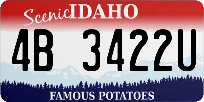 ID license plate 4B3422U