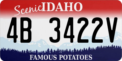 ID license plate 4B3422V