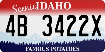 ID license plate 4B3422X