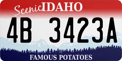 ID license plate 4B3423A