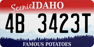 ID license plate 4B3423T