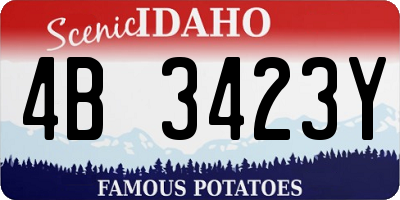 ID license plate 4B3423Y