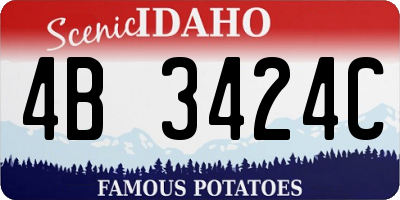 ID license plate 4B3424C