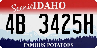 ID license plate 4B3425H