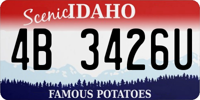 ID license plate 4B3426U