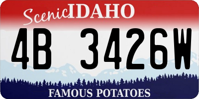 ID license plate 4B3426W
