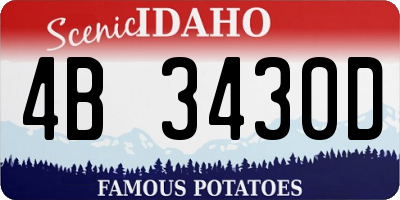 ID license plate 4B3430D
