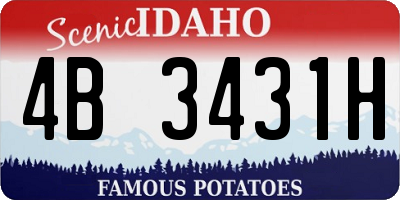 ID license plate 4B3431H