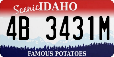 ID license plate 4B3431M