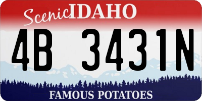 ID license plate 4B3431N