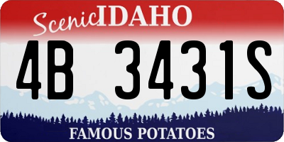 ID license plate 4B3431S
