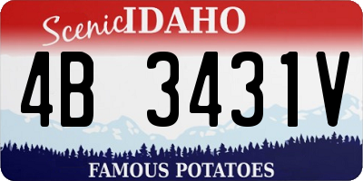 ID license plate 4B3431V