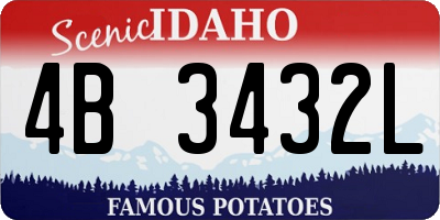 ID license plate 4B3432L