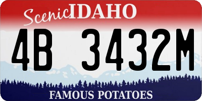ID license plate 4B3432M