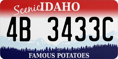 ID license plate 4B3433C