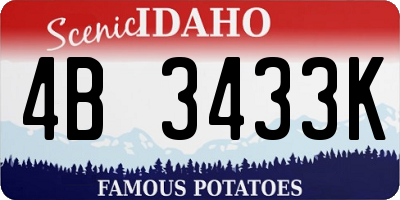 ID license plate 4B3433K