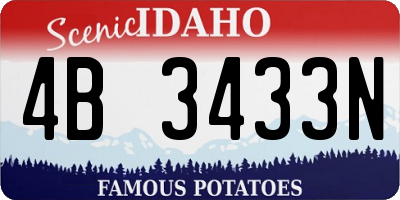 ID license plate 4B3433N
