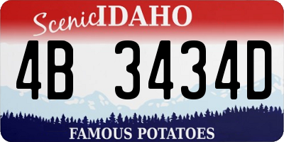 ID license plate 4B3434D