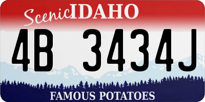 ID license plate 4B3434J