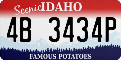ID license plate 4B3434P