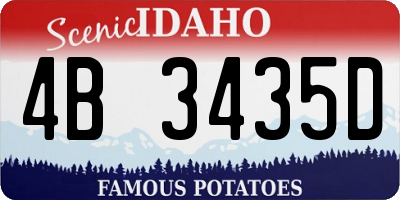 ID license plate 4B3435D