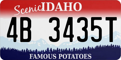 ID license plate 4B3435T