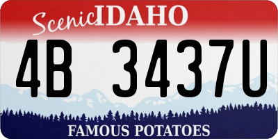 ID license plate 4B3437U