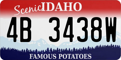 ID license plate 4B3438W