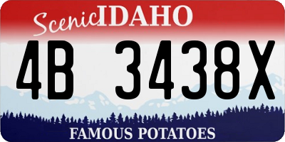 ID license plate 4B3438X