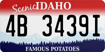 ID license plate 4B3439I