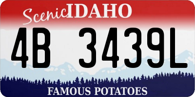 ID license plate 4B3439L