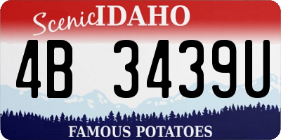 ID license plate 4B3439U
