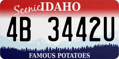 ID license plate 4B3442U