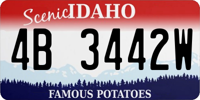 ID license plate 4B3442W