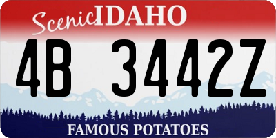 ID license plate 4B3442Z