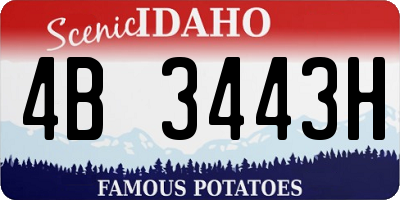ID license plate 4B3443H