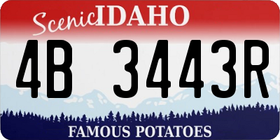 ID license plate 4B3443R