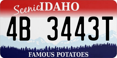 ID license plate 4B3443T