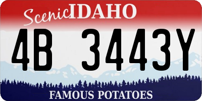 ID license plate 4B3443Y