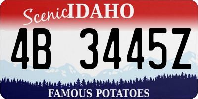 ID license plate 4B3445Z