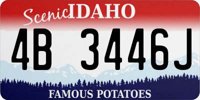 ID license plate 4B3446J