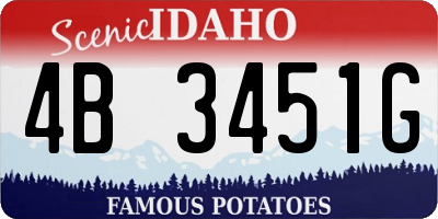 ID license plate 4B3451G
