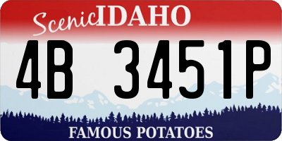 ID license plate 4B3451P