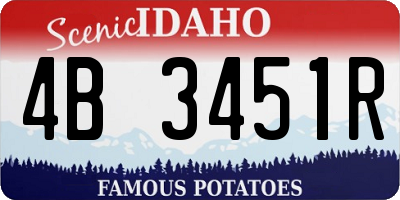 ID license plate 4B3451R