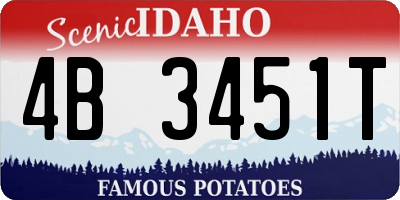 ID license plate 4B3451T