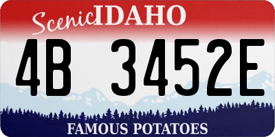ID license plate 4B3452E