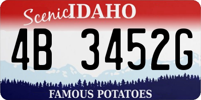 ID license plate 4B3452G