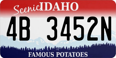 ID license plate 4B3452N