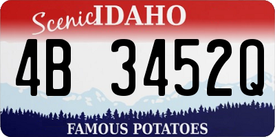 ID license plate 4B3452Q